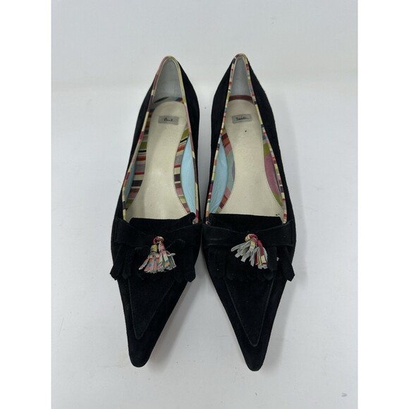 Paul Smith   suede  small hill  Shoes Black   Size  EU 38  pointy  elegant - Picture 1 of 15